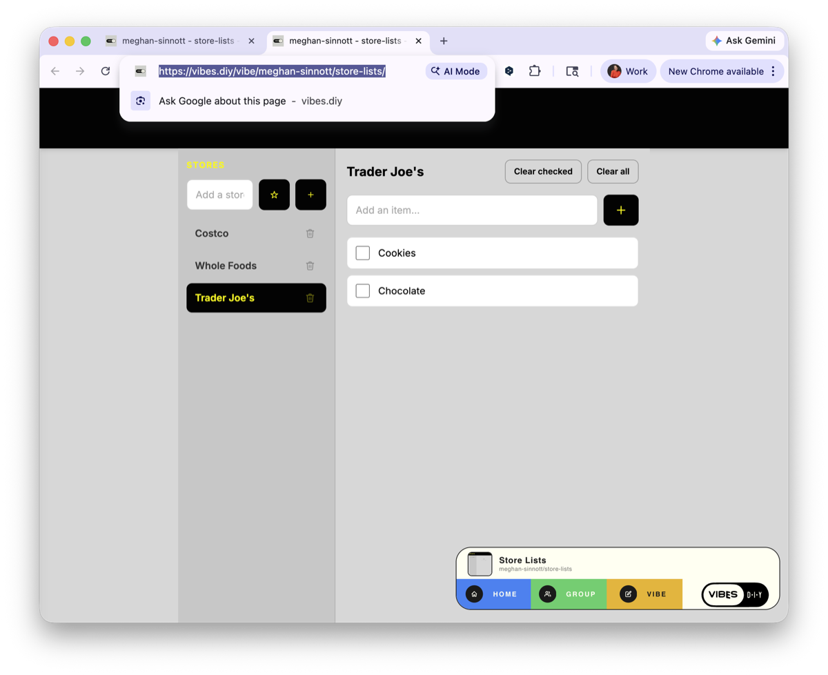 The app's public URL