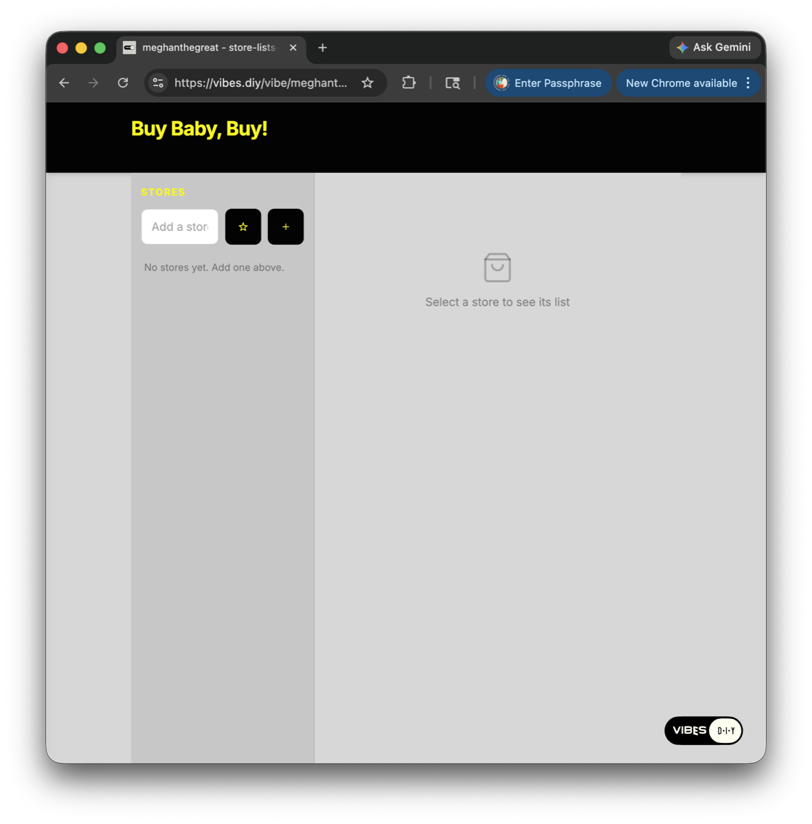 A freshly cloned app